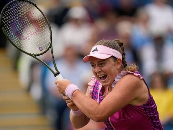 Mandatory Credit: Photo by Dave Shopland Shutterstock (12992820ac) Jelena Ostapenko in the Women s singles final Rothesay International Eastbourne, Tennis, Devonshire Park, Eastbourne, UK - 25 Jun 2022 Rothesay International Eastbourne, Tennis, Devonshire Park, Eastbourne, UK - 25 Jun 2022  Copyright: xDavexShopland Shutterstockx 12992820ac