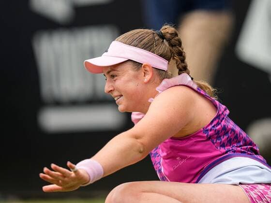 Mandatory Credit: Photo by Dave Shopland Shutterstock (12992820af) Jelena Ostapenko in the Women s singles final Rothesay International Eastbourne, Tennis, Devonshire Park, Eastbourne, UK - 25 Jun 2022 Rothesay International Eastbourne, Tennis, Devonshire Park, Eastbourne, UK - 25 Jun 2022  Copyright: xDavexShopland Shutterstockx 12992820af