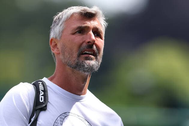 25th June 2022, All England Lawn Tennis and Croquet Club, London, England; Wimbledon Tennis tournament; Novak Djokovic s coach Goran Ivanisevic leaves the court after the session  ActionPlus12402328 ShaunxBrooks