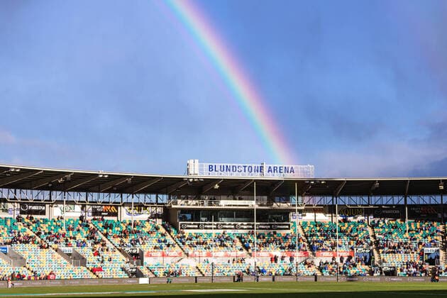 Sport Themen der Woche KW25 Sport Bilder des Tages AFL KANGAROOS CROWS, Rainbow at Blundstone Arena during the AFL Round 15 match between the North Melbourne Kangaroos and the Adelaide Crows at Blundstone Arena in Hobart, Sunday, June 26, 2022. ( NO ARCHIVING, EDITORIAL USE ONLY, NO USE IN BOOKS WITHOUT CONSENT HOBART TASMANIA AUSTRALIA  Copyright: xLINDAxHIGGINSONx 20220626001673526667