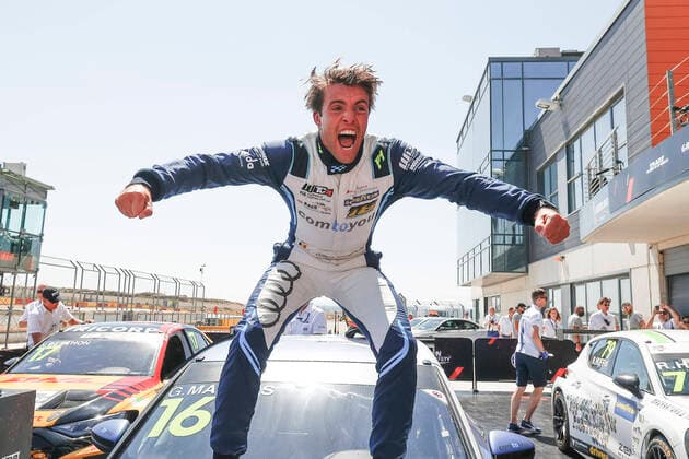 Sport Themen der Woche KW25 Sport Bilder des Tages MAGNUS Gilles (BEL), Comtoyou Team Audi Audi RS 3 LMS, portrait, podium, portrait, during the WTCR - Race of Spain 2022, 4th round of the 2022 FIA World Touring Car Cup, on the MotorLand Aragon from June 24 to 26 in Alcaniz, Spain - AUTO - WTCR - RACE OF SPAIN 2022 DPPI Panoramic  26062022-03722004__LF_1581