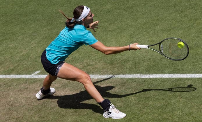 Belgian Greet Minnen pictured during the 2022 Wimbledon grand slam tennis tournament at the All England Tennis Club, in south-west London, Britain, Sunday 26 June 2022. BENOITxDOPPAGNE  x36659130x