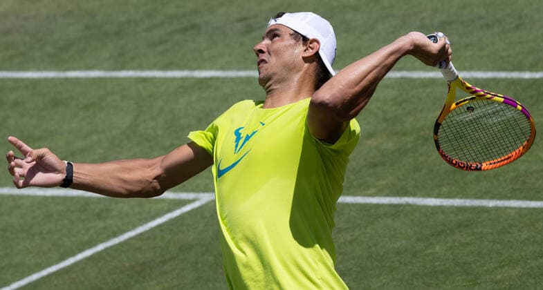Spanish Rafael Nadal pictured during the 2022 Wimbledon grand slam tennis tournament at the All England Tennis Club, in south-west London, Britain, Sunday 26 June 2022. BENOITxDOPPAGNE  x36659857x