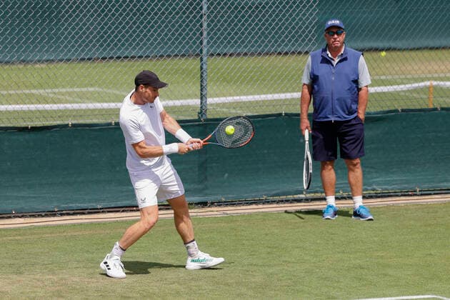 Andy Murray trainiert mit Trainer, coach Ivan Lendl Training, Aorangi Park Tennis - Wimbledon 2022 - Grand Slam ITF ATP, Tennis Herren WTA, Tennis Damen - AELTC - London - - Great Britain - 26 June 2022. Copyright: xJuergenxHasenkopfx