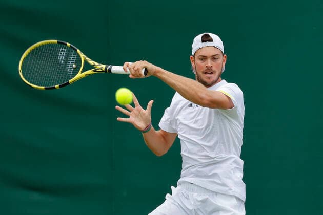 Sport Bilder des Tages Maximilian Marterer(GER) Tennis - Wimbledon 2022 - Grand Slam ITF ATP, Tennis Herren WTA, Tennis Damen - AELTC - London - - Great Britain - 27 June 2022. Copyright: xJuergenxHasenkopfx