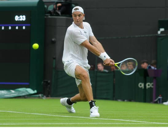 Tennis - 2022 Wimbledon Championships - Week One - Day One (Monday) - All England Lawn Tennis Club, Wimbledon - Monday 27th June 2022 Jan - Lennard Struff v Carlos Alcaraz Jan - Lennard Struff 