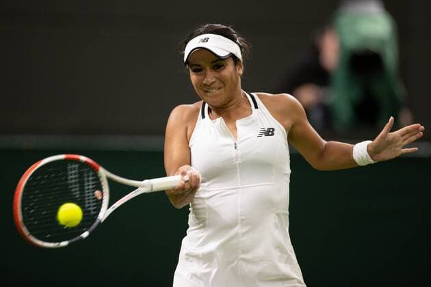 Mandatory Credit: Photo by Ella Ling Shutterstock (13002016dw) Heather Watson during her first round match Wimbledon Tennis Championships, Day 1, The All England Lawn Tennis and Croquet Club, London, UK - 27 Jun 2022 Wimbledon Tennis Championships, Day 1, The All England Lawn Tennis and Croquet Club, London, UK - 27 Jun 2022  Copyright: xEllaxLing Shutterstockx 13002016dw