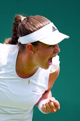 Mandatory Credit: Photo by Javier Garcia Shutterstock (13002021aq) Jelena Ostapenko during her first round match Wimbledon Tennis Championships, Day 2, The All England Lawn Tennis and Croquet Club, London, UK - 28 Jun 2022 Wimbledon Tennis Championships, Day 2, The All England Lawn Tennis and Croquet Club, London, UK - 28 Jun 2022  Copyright: xJavierxGarcia Shutterstockx 13002021aq