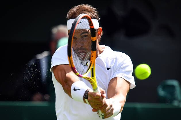 Mandatory Credit: Photo by James Veysey Shutterstock (13002287bj) Rafael Nadal during his first round match Wimbledon Tennis Championships, Day 2, The All England Lawn Tennis and Croquet Club, London, UK - 28 Jun 2022 Wimbledon Tennis Championships, Day 2, The All England Lawn Tennis and Croquet Club, London, UK - 28 Jun 2022  Copyright: xJamesxVeysey Shutterstockx 13002287bj