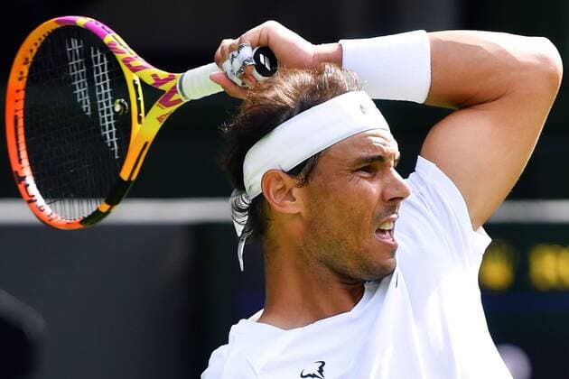 Mandatory Credit: Photo by James Veysey Shutterstock (13002287bx) Rafael Nadal during his first round match Wimbledon Tennis Championships, Day 2, The All England Lawn Tennis and Croquet Club, London, UK - 28 Jun 2022 Wimbledon Tennis Championships, Day 2, The All England Lawn Tennis and Croquet Club, London, UK - 28 Jun 2022  Copyright: xJamesxVeysey Shutterstockx 13002287bx