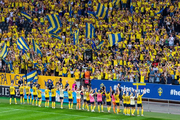 Sport Themen der Woche KW26 Sport Bilder des Tages 220628 Players of Sweden celebrate after the women s International Friendly, Länderspiel, Nationalmannschaft football match between Sweden and Brazil on June 28, 2022 in Stockholm. Photo: Jesper Zerman BILDBYRAN COP 234 LT0341 fotboll football soccer fotball sverige sweden brasilien brazil brasil dam bbeng landskamp *** 220628 Players of Sweden celebrate after the women s international friendly football match between Sweden and Brazil on June 28, 2022 in Stockholm Photo Jesper Zerman BILDBYRAN COP 234 LT0341 fotboll football soccer fotball sverige sweden brasilien brazil brasil dam bbeng landskamp,  Copyright: JESPERxZERMAN BB220628JZ116