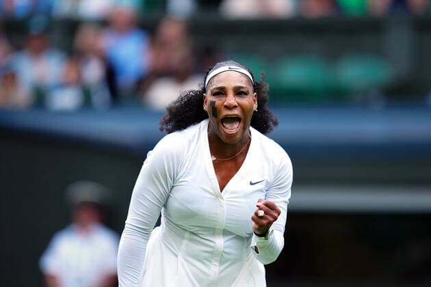 Mandatory Credit: Photo by Javier Garcia Shutterstock (13002021ld) Serena Williams celebrates during her first round match Wimbledon Tennis Championships, Day 2, The All England Lawn Tennis and Croquet Club, London, UK - 28 Jun 2022 Wimbledon Tennis Championships, Day 2, The All England Lawn Tennis and Croquet Club, London, UK - 28 Jun 2022  Copyright: xJavierxGarcia Shutterstockx 13002021ld