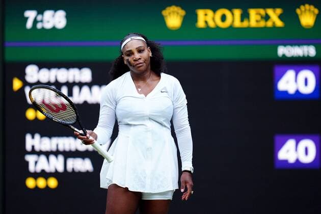 Mandatory Credit: Photo by Javier Garcia Shutterstock (13002021lg) Serena Williams during her first round match Wimbledon Tennis Championships, Day 2, The All England Lawn Tennis and Croquet Club, London, UK - 28 Jun 2022 Wimbledon Tennis Championships, Day 2, The All England Lawn Tennis and Croquet Club, London, UK - 28 Jun 2022  Copyright: xJavierxGarcia Shutterstockx 13002021lg