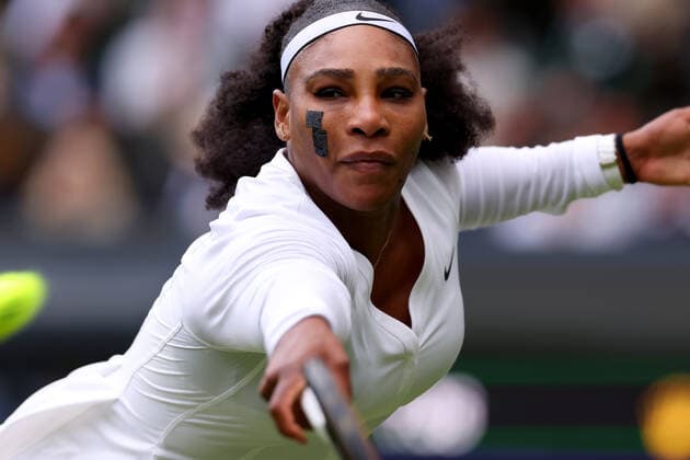 28th June 2022, All England Lawn Tennis and Croquet Club, London, England; Wimbledon Tennis tournament; Serena Williams plays a volley to Harmony Tan in the womens singles  ActionPlus12402777 ShaunxBrooks
