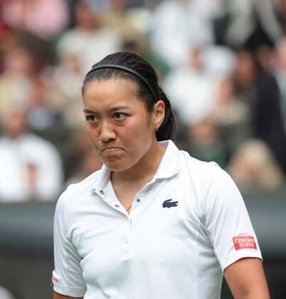 France s Harmony Tan in action in her first round match against American Serena Williams on day two of the 2022 Wimbledon championships in London on Tuesday, June 28, 2022.  LON2022062880 HUGOxPHILPOTT