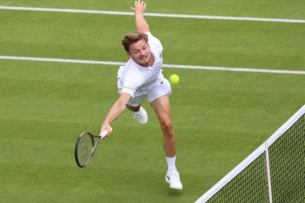 Great Britain, London, All England Lawn Tennis Club, The Championships Wimbledon 2022 - DAY 3- 29 06 2022 Belgian player David Goffin (BEL) pictured during his second round against Sebastian Baez (ARG) in London , All England Lawn Tennis Club at The Championships Wimbledon 2022 The Championships Wimbledon 2022- DAY 3- 29 06 2022 PhotoNews Panoramic 