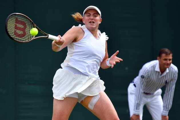 Mandatory Credit: Photo by James Veysey Shutterstock (13008248w) Jelena Ostapenko during her second round match Wimbledon Tennis Championships, Day 3, The All England Lawn Tennis and Croquet Club, London, UK - 29 Jun 2022 Wimbledon Tennis Championships, Day 3, The All England Lawn Tennis and Croquet Club, London, UK - 29 Jun 2022  Copyright: xJamesxVeysey Shutterstockx 13008248w