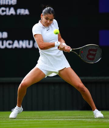 Mandatory Credit: Photo by Javier Garcia Shutterstock (13008249da) Emma Raducanu during her second round match Wimbledon Tennis Championships, Day 3, The All England Lawn Tennis and Croquet Club, London, UK - 29 Jun 2022 Wimbledon Tennis Championships, Day 3, The All England Lawn Tennis and Croquet Club, London, UK - 29 Jun 2022  Copyright: xJavierxGarcia Shutterstockx 13008249da