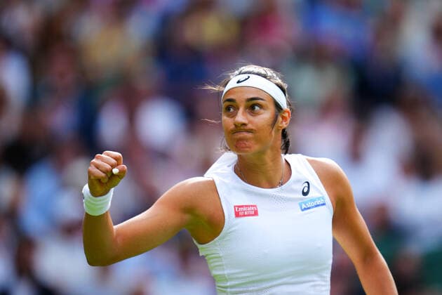 Mandatory Credit: Photo by Javier Garcia Shutterstock (13008249dm) Caroline Garcia celebrates winningthe first set in her second round match Wimbledon Tennis Championships, Day 3, The All England Lawn Tennis and Croquet Club, London, UK - 29 Jun 2022 Wimbledon Tennis Championships, Day 3, The All England Lawn Tennis and Croquet Club, London, UK - 29 Jun 2022  Copyright: xJavierxGarcia Shutterstockx 13008249dm