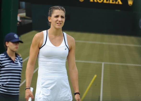 Tennis - 2022 Wimbledon Championships - Week One - Day Two (Wednesday) - All England Lawn Tennis Club, Wimbledon - Wednesday 29th June 2022 Rebeka Masarova v Harriet Dart Rebeka Masarova 