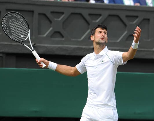 Tennis - 2022 Wimbledon Championships - Week One - Day Two (Wednesday) - All England Lawn Tennis Club, Wimbledon - Wednesday 29th June 2022 Novak Djokovic v Thanasi Kokkinakis Novak Djokovic of Serbia 