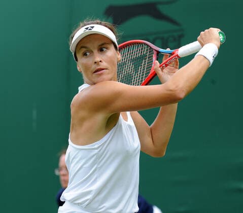 Tennis - 2022 Wimbledon Championships - Week One - Day Two (Wednesday) - All England Lawn Tennis Club, Wimbledon - Wednesday 29th June 2022 Tatjana Maria v Sorana Cirstea Tatjana Maria of Germany 