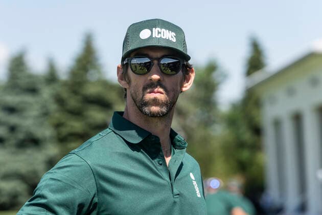 NY: Icons Series Inaugural Event & press conference, PK, Pressekonferenz Michael Phelps attends Icons Series Inaugural Event & Press Conference at Liberty National Golf Club Jersey City New Jersey United States Copyright: LevxRadin