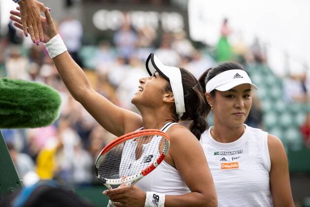 Mandatory Credit: Photo by Ella Ling Shutterstock (13010730l) Heather Watson celebrates after winning her second round match Wimbledon Tennis Championships, Day 4, The All England Lawn Tennis and Croquet Club, London, UK - 30 Jun 2022 Wimbledon Tennis Championships, Day 4, The All England Lawn Tennis and Croquet Club, London, UK - 30 Jun 2022  Copyright: xEllaxLing Shutterstockx 13010730l