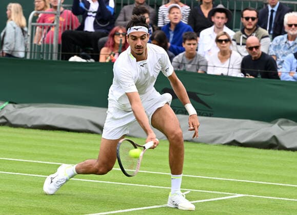 Championships - Week One - Day Two (Thursday) - All England Lawn Tennis Club, Wimbledon - Thursday 30th June 2022 Lorenzo Soego v Hugo Gaston Lorenzo Soego of Italy 