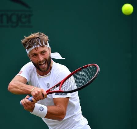 Mandatory Credit: Photo by James Veysey Shutterstock (13010732as) Liam Broady during his second round match Wimbledon Tennis Championships, Day 4, The All England Lawn Tennis and Croquet Club, London, UK - 30 Jun 2022 Wimbledon Tennis Championships, Day 4, The All England Lawn Tennis and Croquet Club, London, UK - 30 Jun 2022  Copyright: xJamesxVeysey Shutterstockx 13010732as