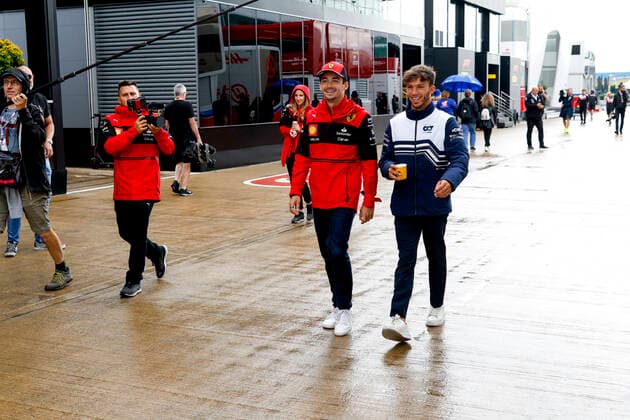 16 Charles Leclerc (MCO, Scuderia Ferrari), 10 Pierre Gasly (FRA, Scuderia AlphaTauri), F1 Grand Prix of Great Britain at Silverstone Circuit on June 30, 2022 in Silverstone, United Kingdom. (Photo by HOCH ZWEI) Silverstone United Kingdom