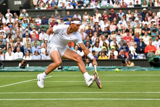 Mandatory Credit: Photo by James Veysey Shutterstock (13010732co) Rafael Nadal during his second round match Wimbledon Tennis Championships, Day 4, The All England Lawn Tennis and Croquet Club, London, UK - 30 Jun 2022 Wimbledon Tennis Championships, Day 4, The All England Lawn Tennis and Croquet Club, London, UK - 30 Jun 2022  Copyright: xJamesxVeysey Shutterstockx 13010732co