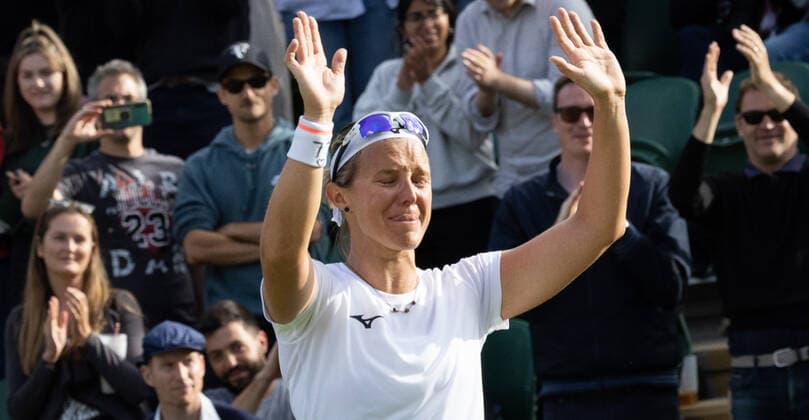 Belgian Kirsten Flipkens pictured after a second round game in the women s singles tournament between Belgian Flipkens (WTA190) and Romanian Halep (WTA18) at the 2022 Wimbledon grand slam tennis tournament at the All England Tennis Club, in south-west London, Britain, Thursday 30 June 2022. BENOITxDOPPAGNE  x36891809x
