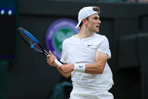 Tennis - Wimbledon (Day 4) 30th June 2022 - Tennis - Wimbledon (Day 4) - Jack Draper (GBR) in action against Alex De Minaur (AUS) in their Gentlemen s Singles 2nd Round match - Photo: Simon Stacpoole Offside. London UK Copyright: xSimonxStacpoolexOffside