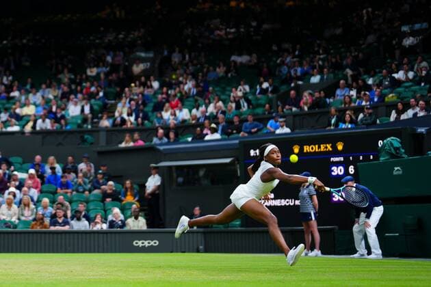 Mandatory Credit: Photo by Javier Garcia Shutterstock (13010731kb) Coco Gauff during her second round match Wimbledon Tennis Championships, Day 4, The All England Lawn Tennis and Croquet Club, London, UK - 30 Jun 2022 Wimbledon Tennis Championships, Day 4, The All England Lawn Tennis and Croquet Club, London, UK - 30 Jun 2022  Copyright: xJavierxGarcia Shutterstockx 13010731kb