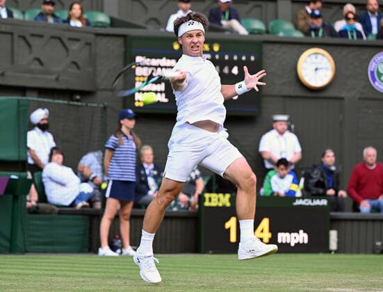 Championships - Week One - Day Two (Thursday) - All England Lawn Tennis Club, Wimbledon - Thursday 30th June 2022 Rafael nadal v Ricardas Berankis Ricardas Berankis of (LTU) 
