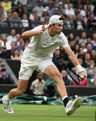 Championships - Week One - Day Two (Thursday) - All England Lawn Tennis Club, Wimbledon - Thursday 30th June 2022 Alex De Minaur v Jack Draper Jack Draper of Great Britain 