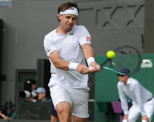 Championships - Week One - Day Two (Thursday) - All England Lawn Tennis Club, Wimbledon - Thursday 30th June 2022 Rafael nadal v Ricardas Berankis Ricardas Berankis of (LTU) 