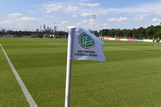Aussenansicht DFB Campus fotografiert bei der Eröffnung des DFB Campus am 30.6.2022 in Frankfurt in der neuen DFB Zentrale an der Schwarzwaldstrasse . (DFL DFB REGULATIONS PROHIBIT ANY USE OF PHOTOGRAPHS as IMAGE SEQUENCES and or QUASI-VIDEO)