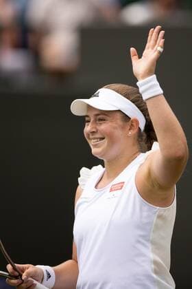 Mandatory Credit: Photo by Ella Ling Shutterstock (13012398a) Jelena Ostapenko celebrates winning her third round match Wimbledon Tennis Championships, Day 5, The All England Lawn Tennis and Croquet Club, London, UK - 01 Jul 2022 Wimbledon Tennis Championships, Day 5, The All England Lawn Tennis and Croquet Club, London, UK - 01 Jul 2022  Copyright: xEllaxLing Shutterstockx 13012398a