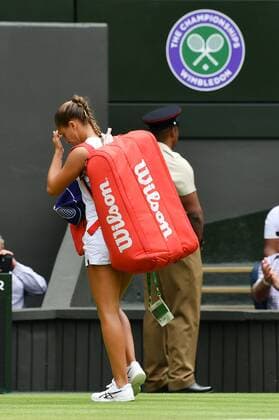 Mandatory Credit: Photo by James Veysey Shutterstock (13012400bm) Diane Parry walking off court after defeat in her third round match Wimbledon Tennis Championships, Day 5, The All England Lawn Tennis and Croquet Club, London, UK - 01 Jul 2022 Wimbledon Tennis Championships, Day 5, The All England Lawn Tennis and Croquet Club, London, UK - 01 Jul 2022  Copyright: xJamesxVeysey Shutterstockx 13012400bm