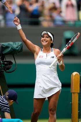 Mandatory Credit: Photo by Dave Shopland Shutterstock (13010735bc) Heather Watson celebrates after winning her 3rd round match Wimbledon Tennis Championships, Day 5, The All England Lawn Tennis and Croquet Club, London, UK - 01 Jul 2022 Wimbledon Tennis Championships, Day 5, The All England Lawn Tennis and Croquet Club, London, UK - 01 Jul 2022  Copyright: xDavexShopland Shutterstockx 13010735bc