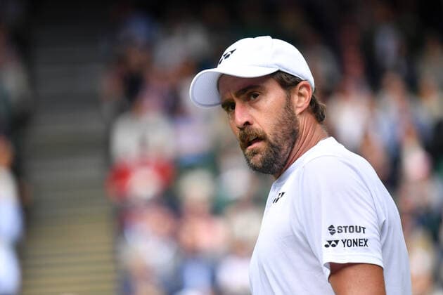 Mandatory Credit: Photo by James Veysey Shutterstock (13012400dz) Steve Johnson during his third round match Wimbledon Tennis Championships, Day 5, The All England Lawn Tennis and Croquet Club, London, UK - 01 Jul 2022 Wimbledon Tennis Championships, Day 5, The All England Lawn Tennis and Croquet Club, London, UK - 01 Jul 2022  Copyright: xJamesxVeysey Shutterstockx 13012400dz