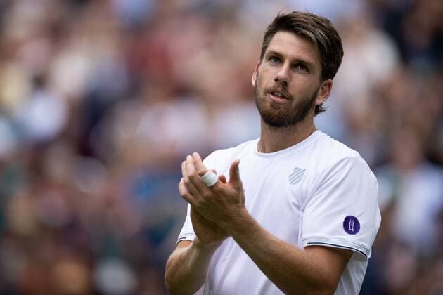 Mandatory Credit: Photo by Ella Ling Shutterstock (13012398eu) Cameron Norrie celebrates winning his 3rd round match Wimbledon Tennis Championships, Day 5, The All England Lawn Tennis and Croquet Club, London, UK - 01 Jul 2022 Wimbledon Tennis Championships, Day 5, The All England Lawn Tennis and Croquet Club, London, UK - 01 Jul 2022  Copyright: xEllaxLing Shutterstockx 13012398eu
