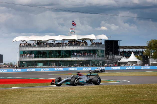 63 George Russell (GBR, Mercedes-AMG Petronas F1 Team), F1 Grand Prix of Great Britain at Silverstone Circuit on July 1, 2022 in Silverstone, United Kingdom. (Photo by HOCH ZWEI) Silverstone United Kingdom
