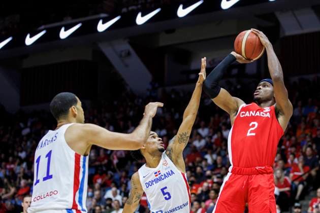 July 1, 2022, Hamilton, ON, CANADA: Canada s Shai Gilgeous-Alexander (2) shoots over Dominican Republic s Victor Liz during first half FIBA international men s World Cup basketball qualifying action, in Hamilton, Ont., Friday, July 1, 2022. Canada News - July 1, 2022 - ZUMAc35_ 20220701_zaf_c35_192 Copyright: xColexBurstonx