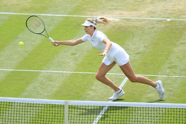 Tennis - Wimbledon (Day 6) 2nd July 2022 - Tennis - Wimbledon (Day 6) - Katie Boulter (GBR) in action against Harmony Tan (FRA) in their Ladies Singles 3rd Round match - Photo: Simon Stacpoole Offside. London UK Copyright: xSimonxStacpoolexOffside