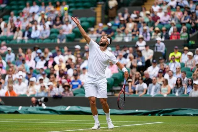 Mandatory Credit: Photo by Dave Shopland Shutterstock (13012402ao) Liam Broady during his third round match Wimbledon Tennis Championships, Day 6, The All England Lawn Tennis and Croquet Club, London, UK - 02 Jul 2022 Wimbledon Tennis Championships, Day 6, The All England Lawn Tennis and Croquet Club, London, UK - 02 Jul 2022  Copyright: xDavexShopland Shutterstockx 13012402ao