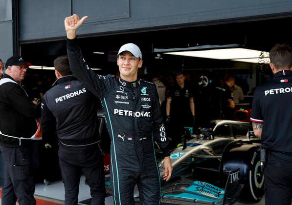 63 George Russell (GBR, Mercedes-AMG Petronas F1 Team), F1 Grand Prix of Great Britain at Silverstone Circuit on July 2, 2022 in Silverstone, United Kingdom. (Photo by HOCH ZWEI) Silverstone United Kingdom