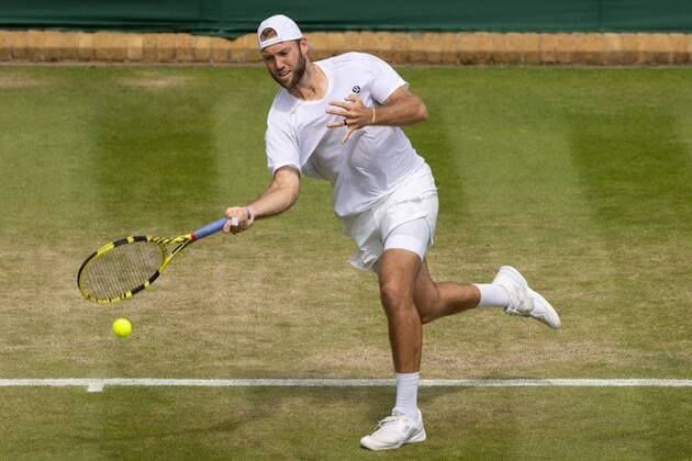Mandatory Credit: Photo by Ella Ling Shutterstock (13012401d) Jack Sock during his third round match Wimbledon Tennis Championships, Day 6, The All England Lawn Tennis and Croquet Club, London, UK - 02 Jul 2022 Wimbledon Tennis Championships, Day 6, The All England Lawn Tennis and Croquet Club, London, UK - 02 Jul 2022  Copyright: xEllaxLing Shutterstockx 13012401d